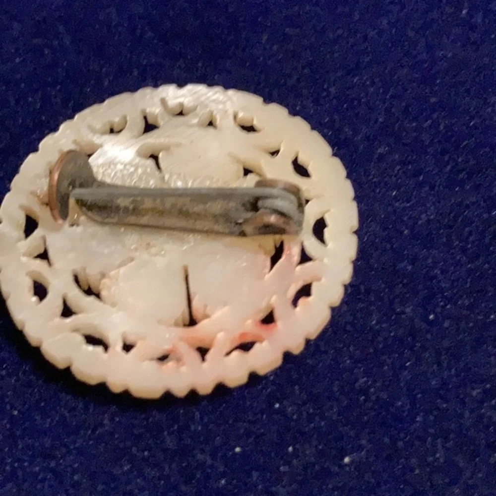 Vintage mother of pearl floral pin